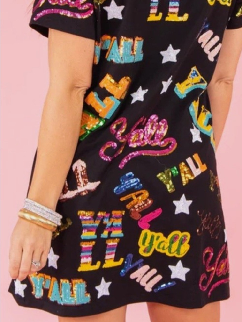 Queen of Sparkle sequin and appliqué tshirtdress - Picture 3 of 6
